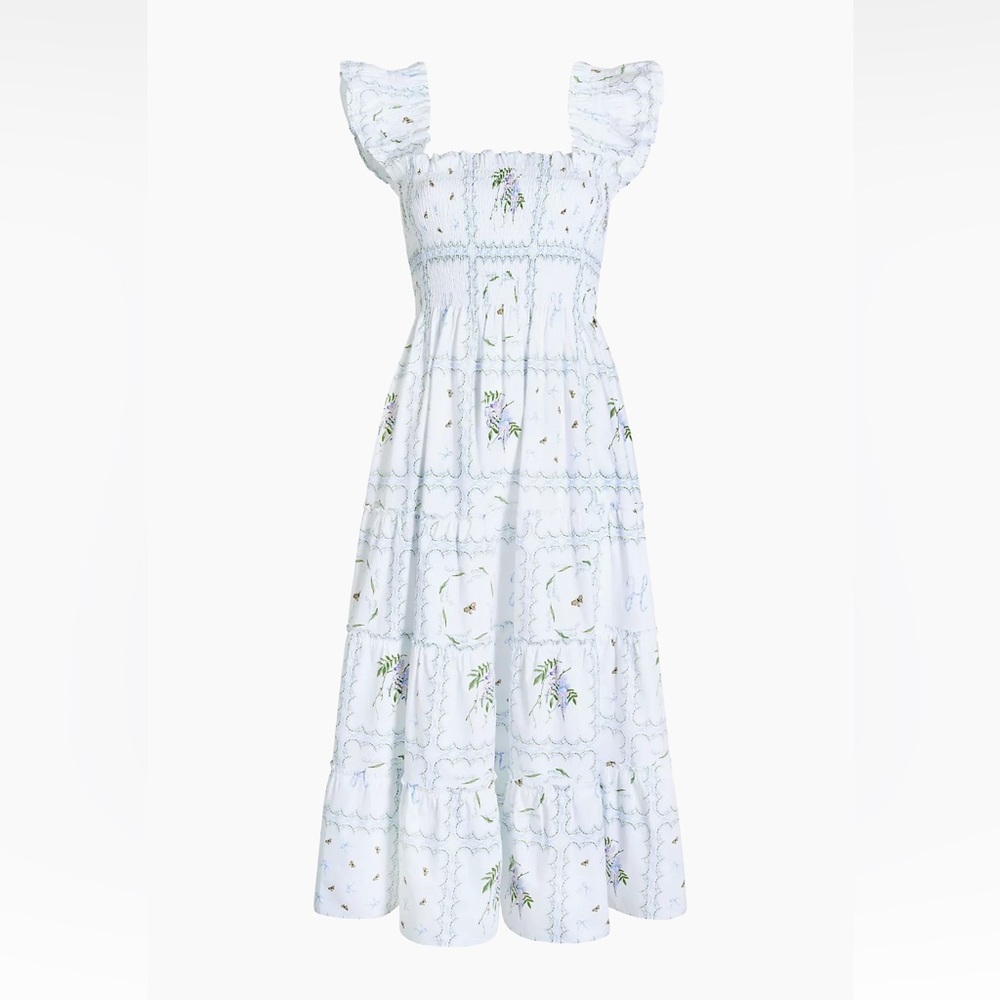 Hill house home Ellie Nap Dress in white floral patchwork, size L, NWT